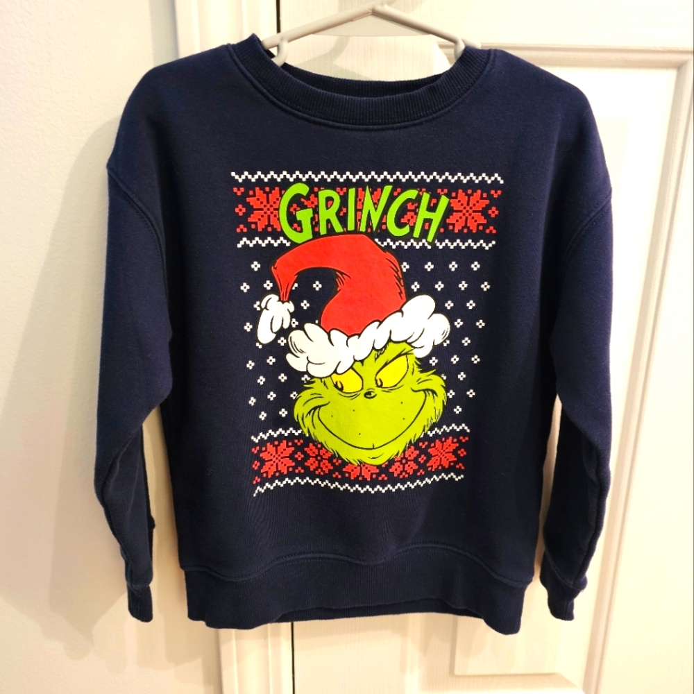 The Grinch Christmas Navy Blue Sweatshirt- Unisex - EUC!